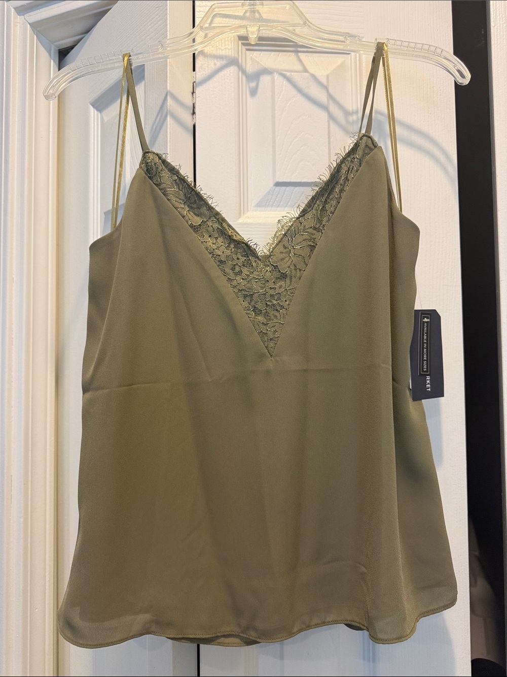 Melrose and Market Olive Lace-Trim Camisole